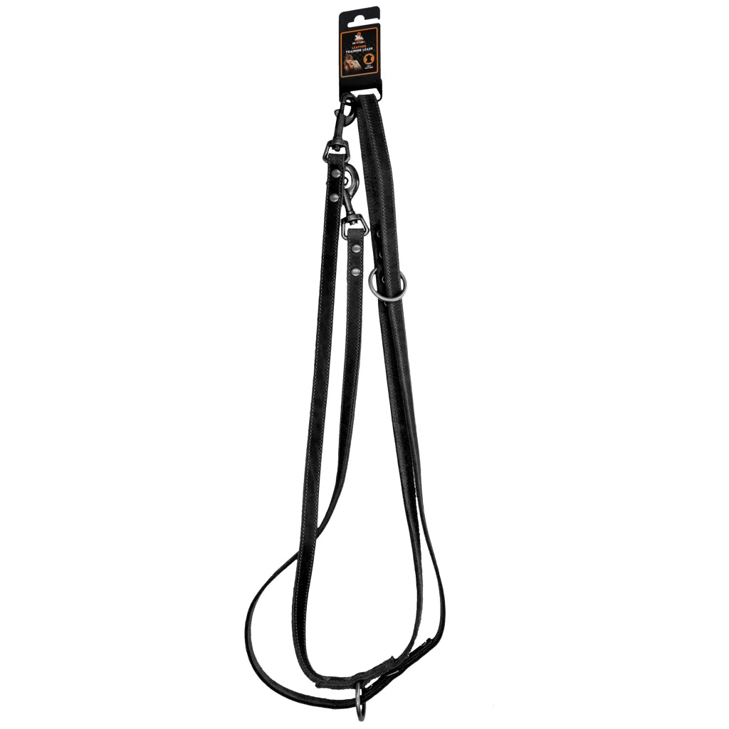 Spotted! Pro Leder Trainingsleine Schwarz
