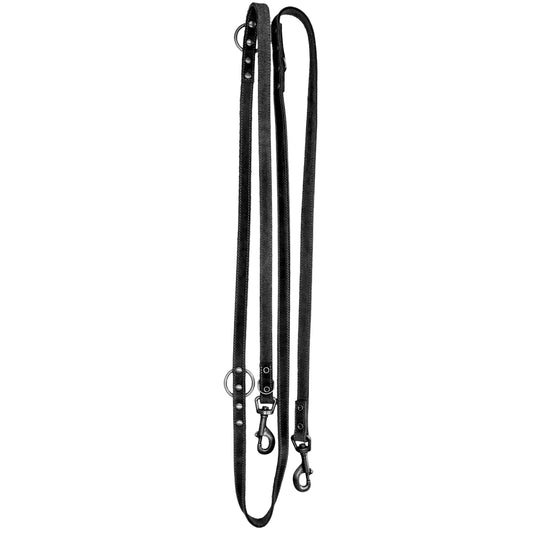 Spotted! Pro Leder Trainingsleine Schwarz